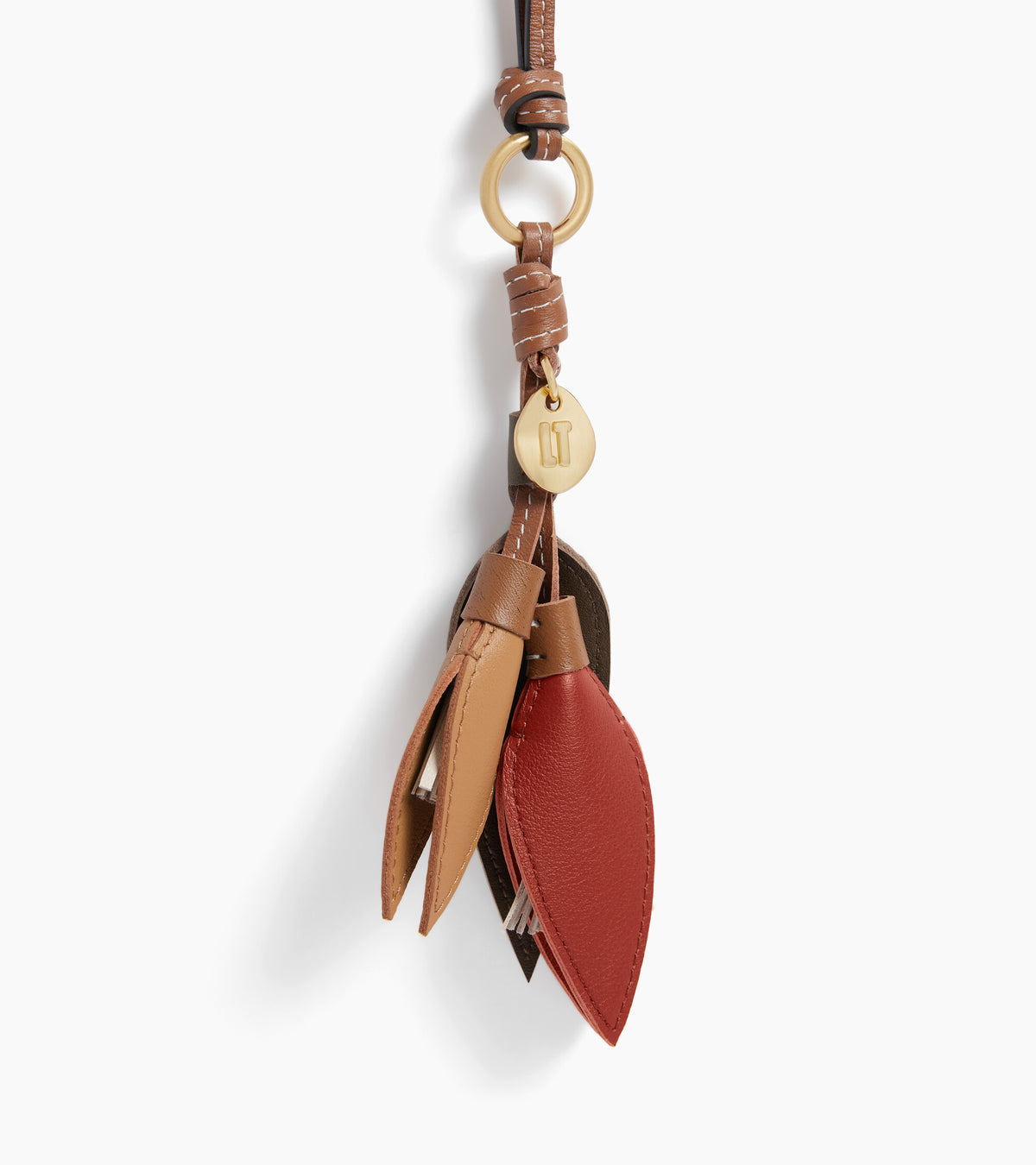 Charms fleur en cuir grainé
