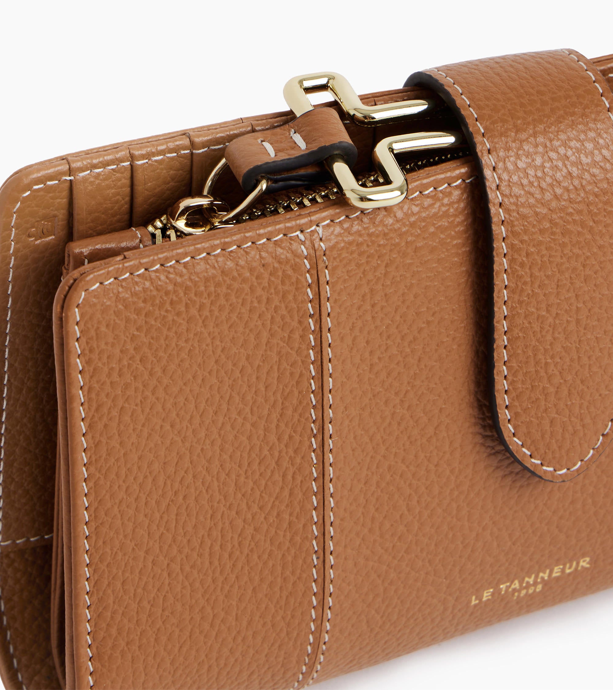 Portefeuille poche monnaie Juliette en cuir grainé