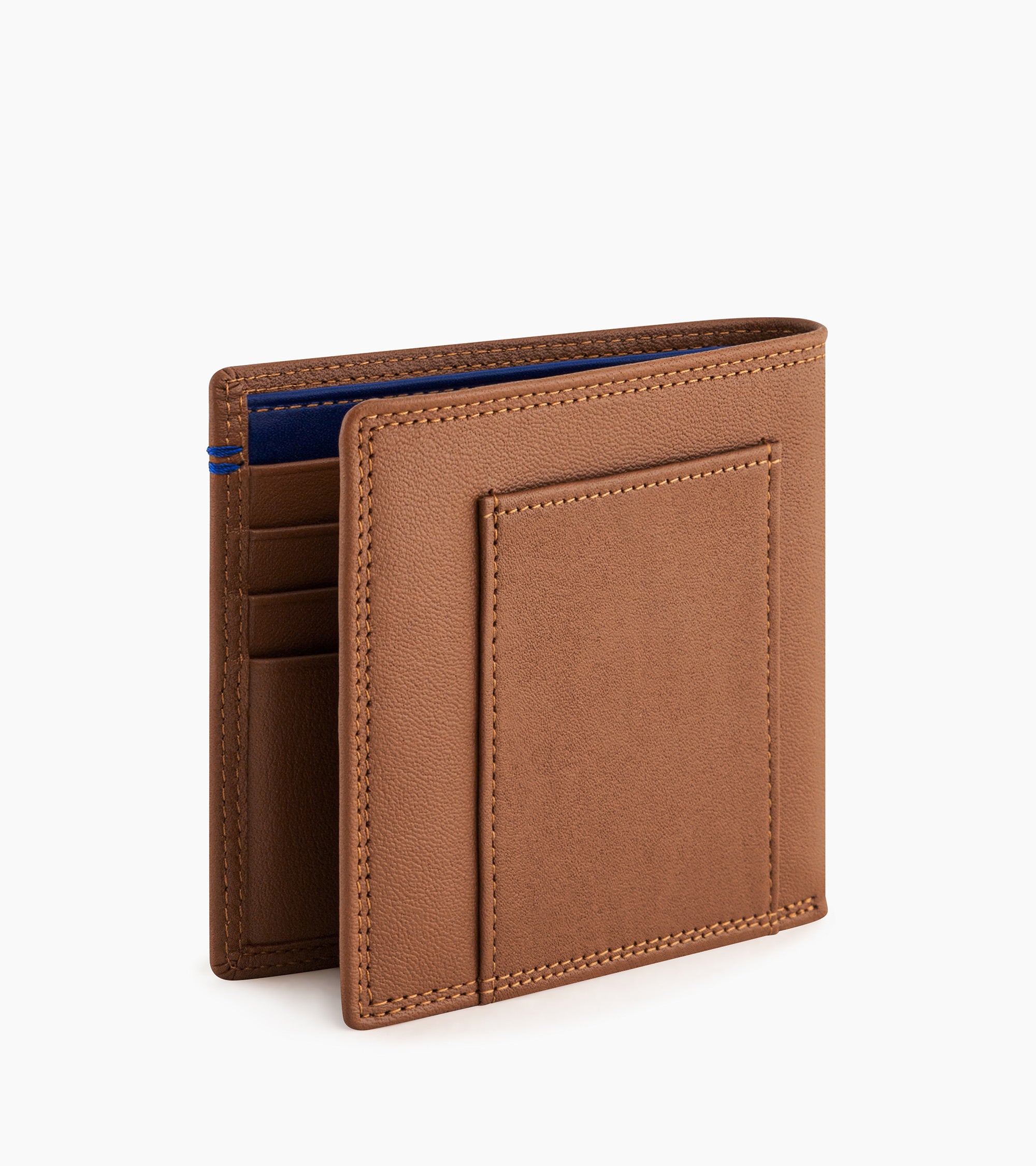 Porte cartes horizontal moyen modèle avec poche billets Martin en cuir lisse