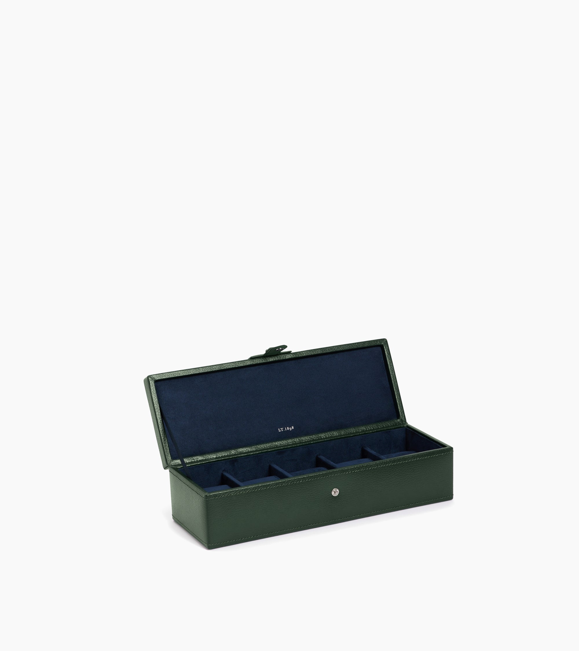 5 slot watch box in grained leather