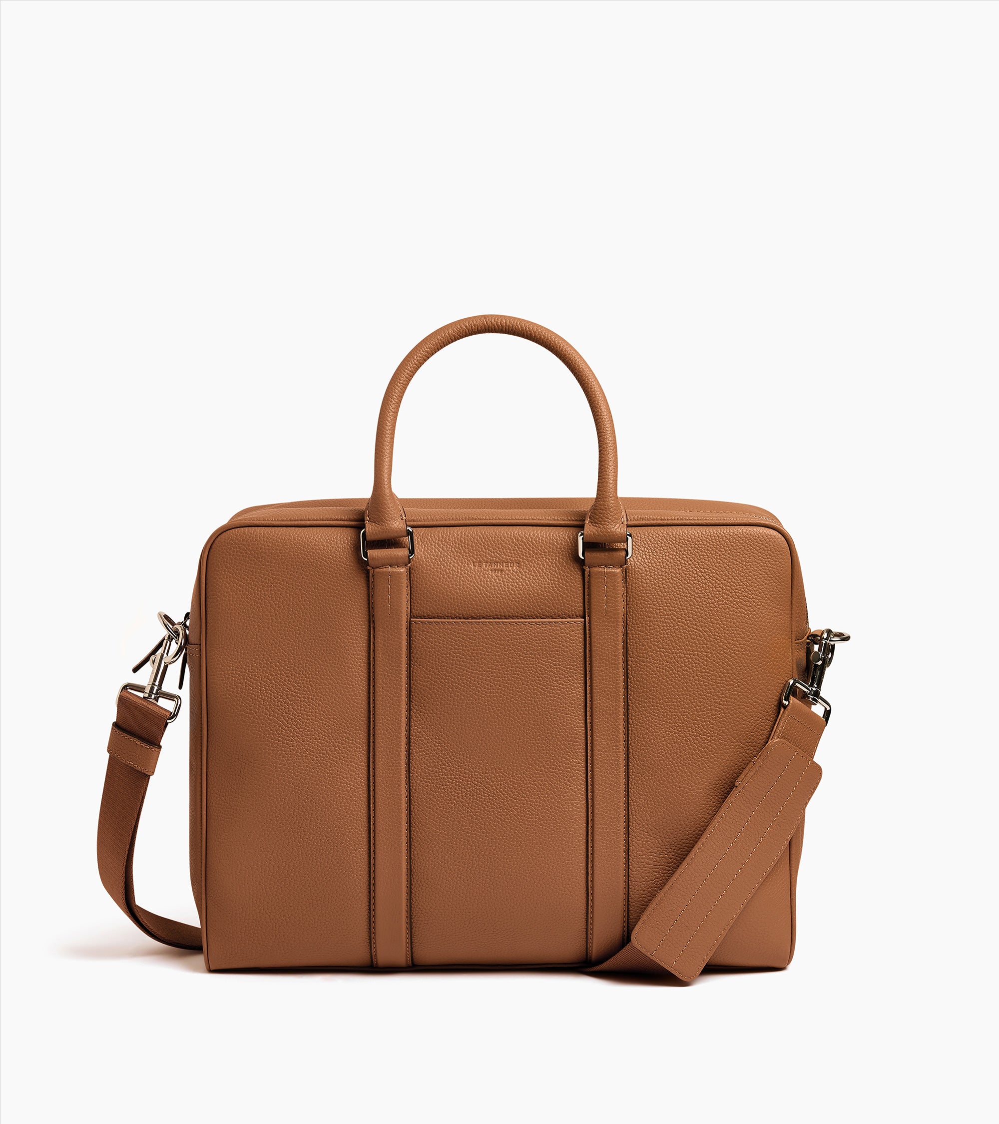 Charles 17" briefcase in grained leather medium size
