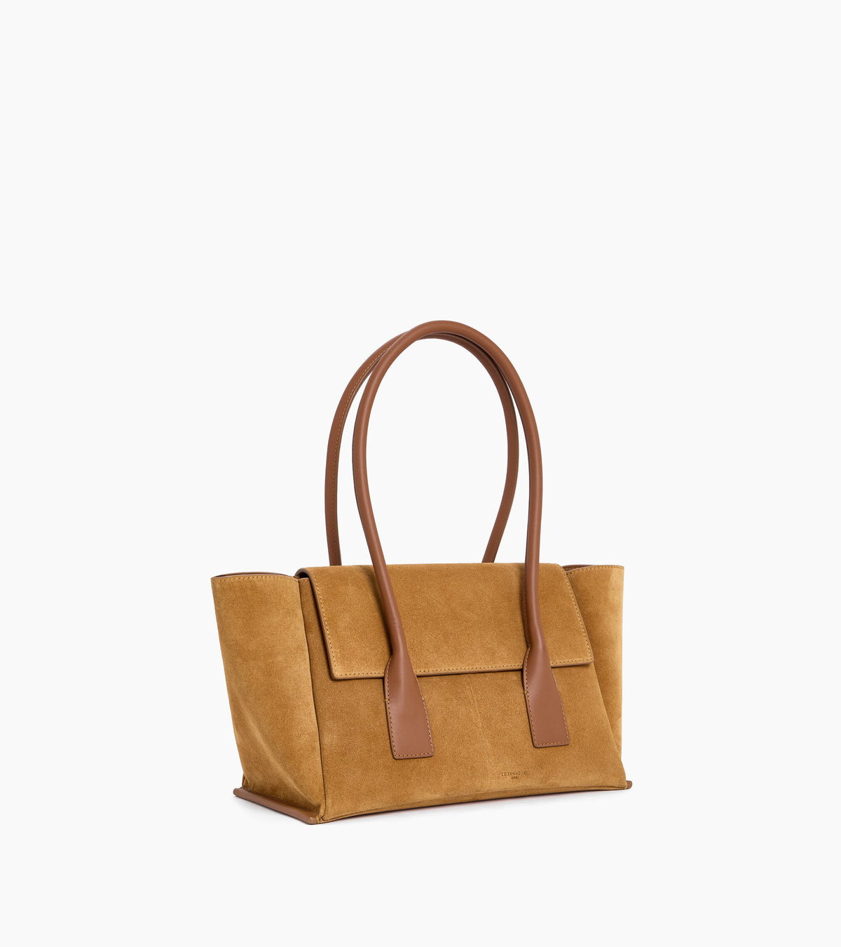 Elena スプリットレザーベロア ミディアム フラップ付トートバッグ