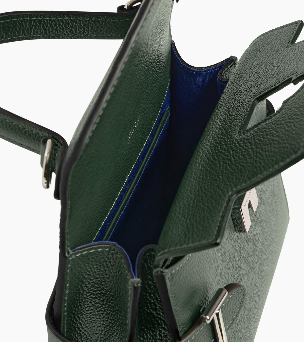 Emilie small handbag with double flap in grained leather
