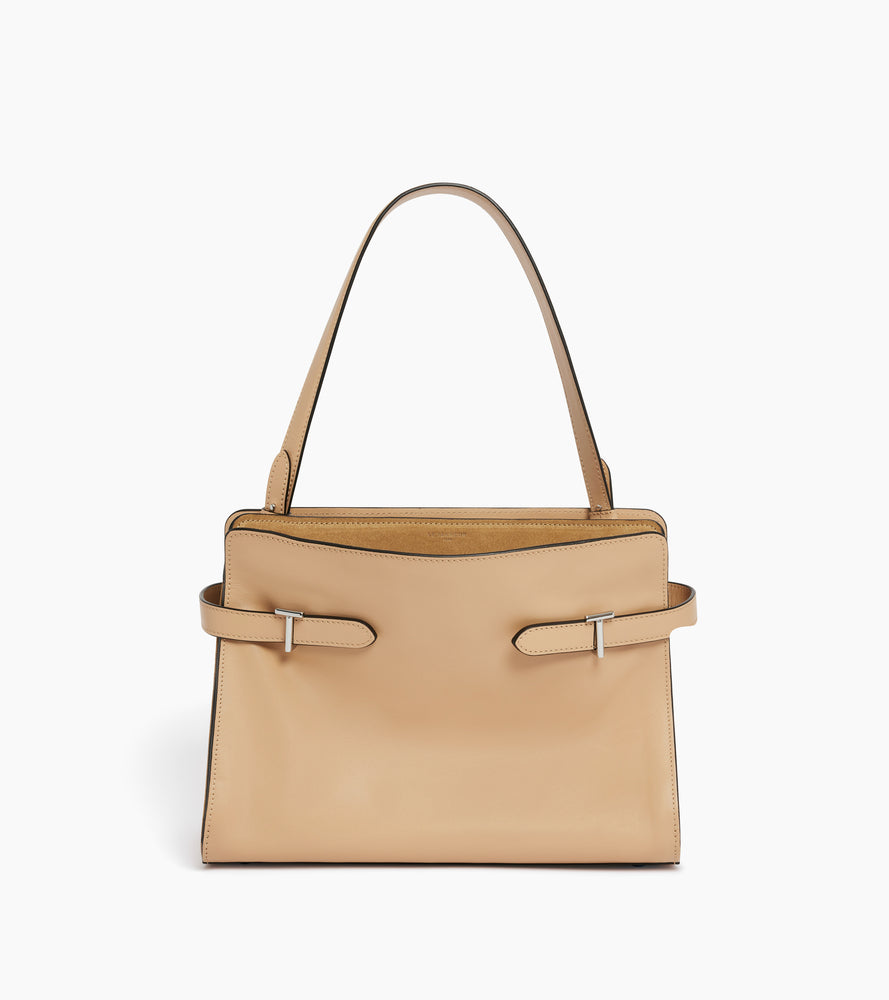 Große Handtasche Emie aus Glatt- und Nubukleder