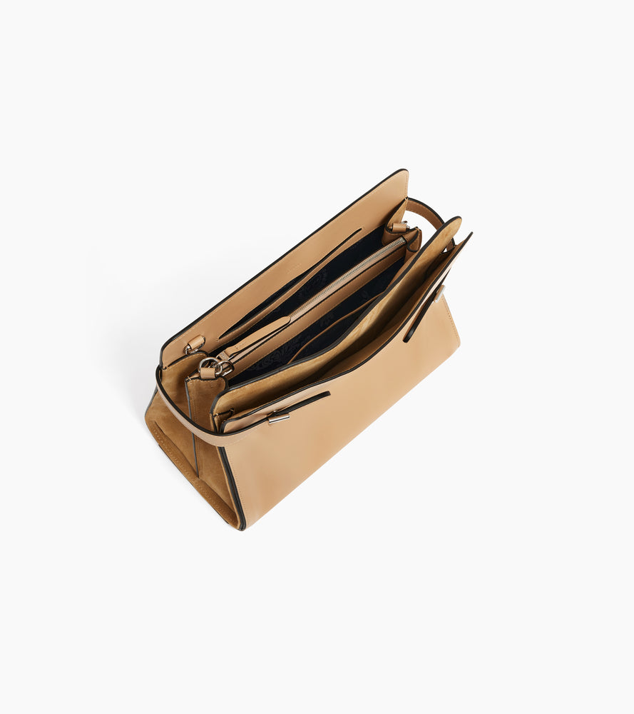 Große Handtasche Emie aus Glatt- und Nubukleder