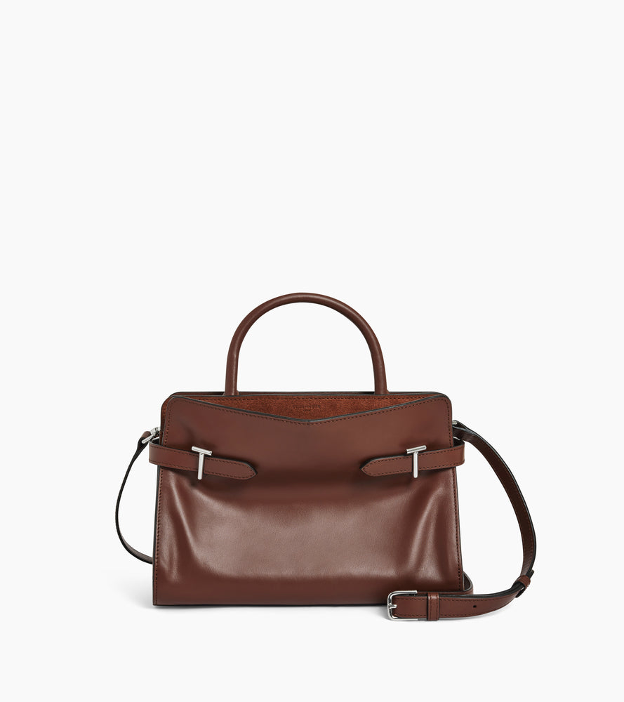 Mittelgroße Handtasche Emie aus Glatt- und Nubukleder