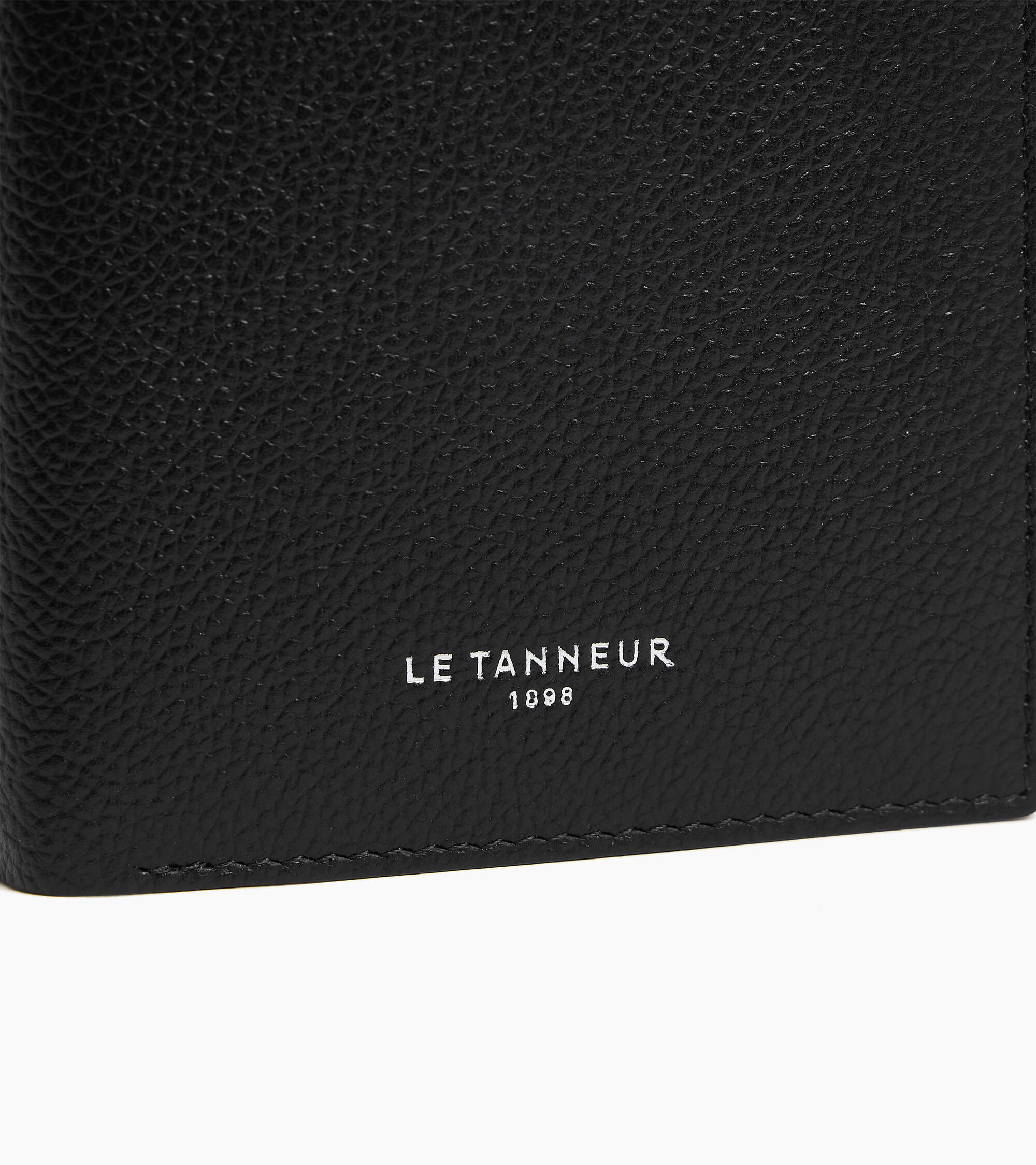 Cartera vertical mediana con cremallera Lucien de piel granulada