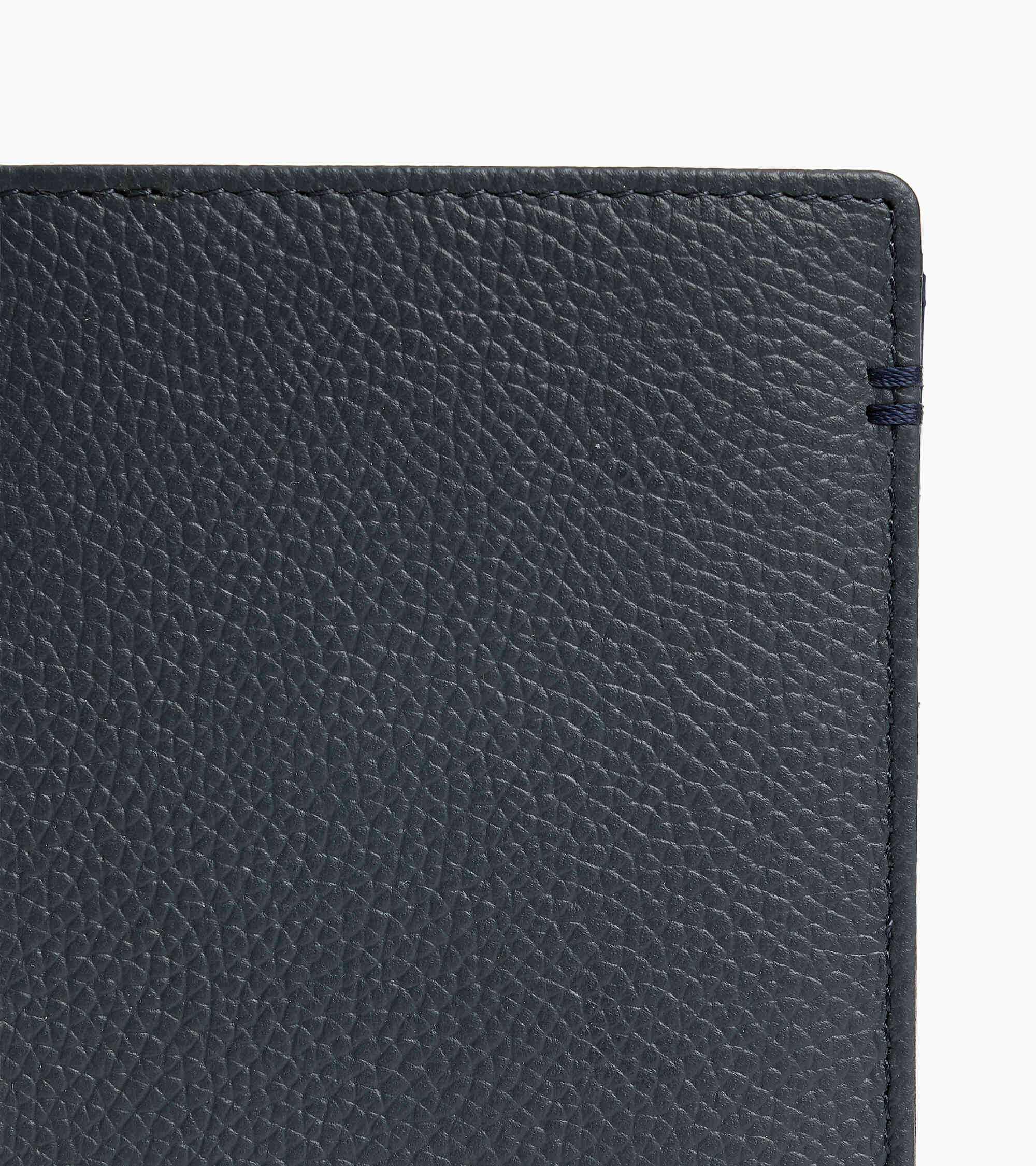 Lucien small vertical two-fold zipped wallet in grained leather