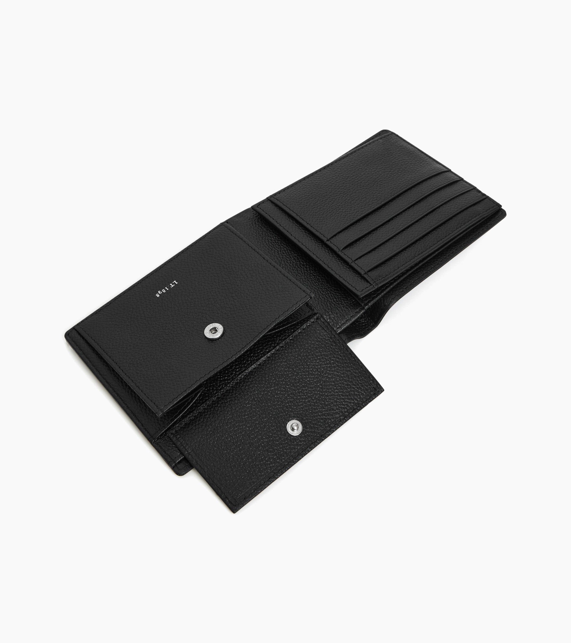 Bifold-Brieftasche mit Klappe Lucien aus genarbtem Leder
