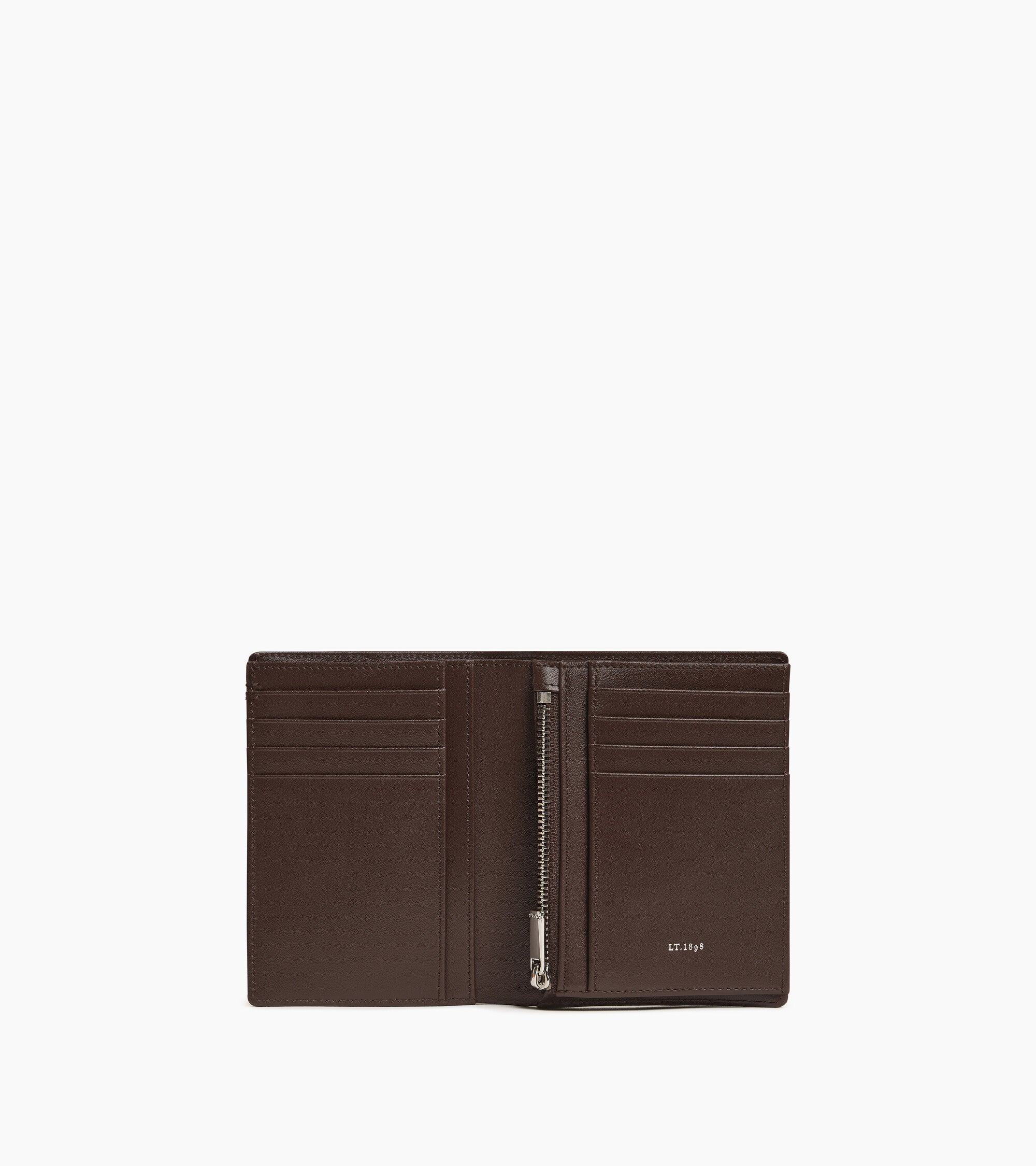 Brieftasche im Hochformat mit Reißverschluss Lucien aus Leder mit T-Signatur