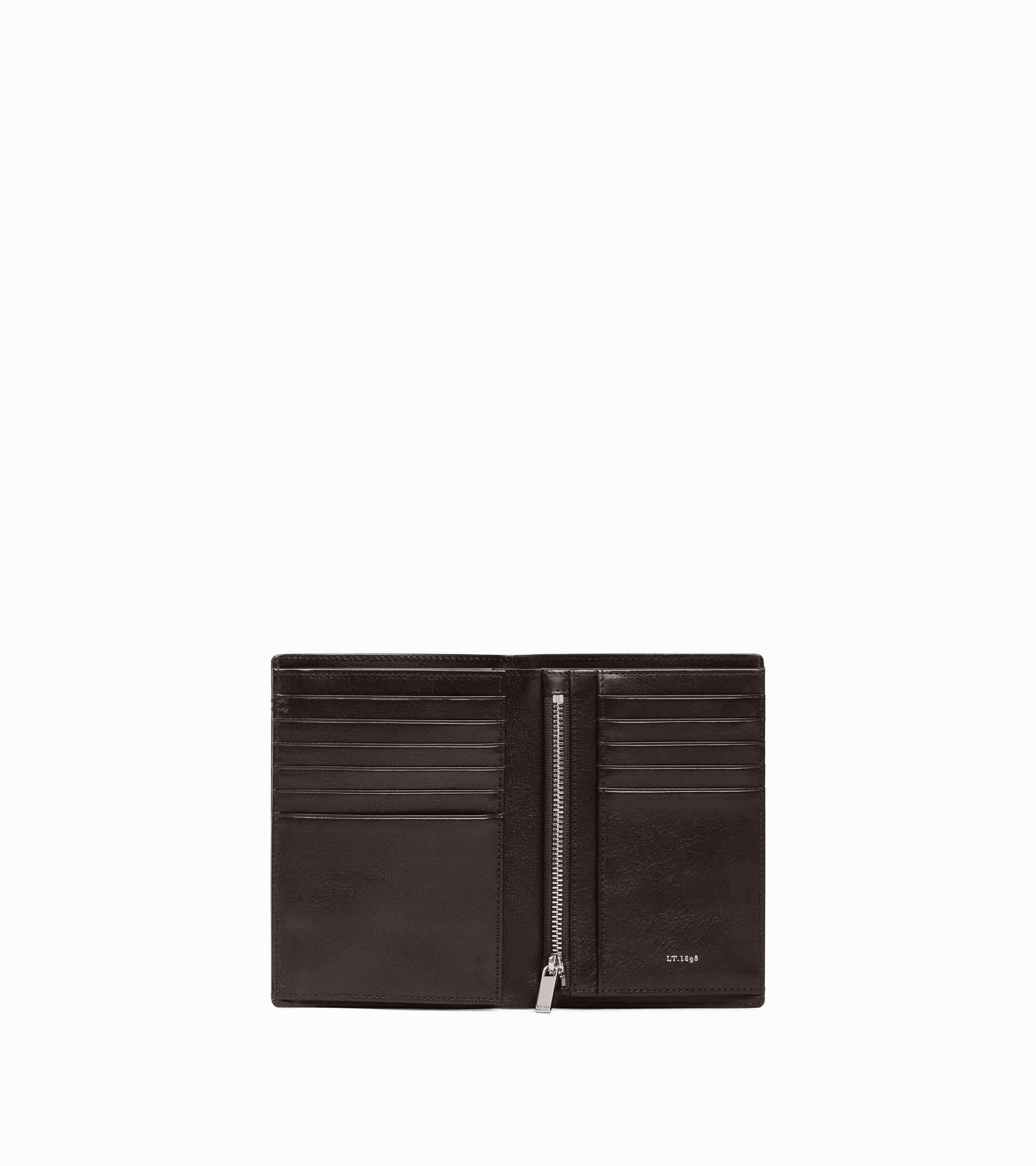 Lucien オイルレザー ファスナー付き ラージ 縦型 二つ折り財布