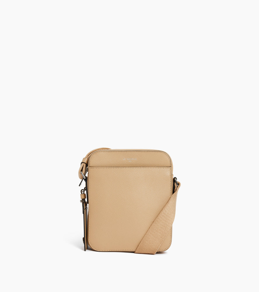 Pequeño bolso bandolera Emile con cremallera en cuero granulado