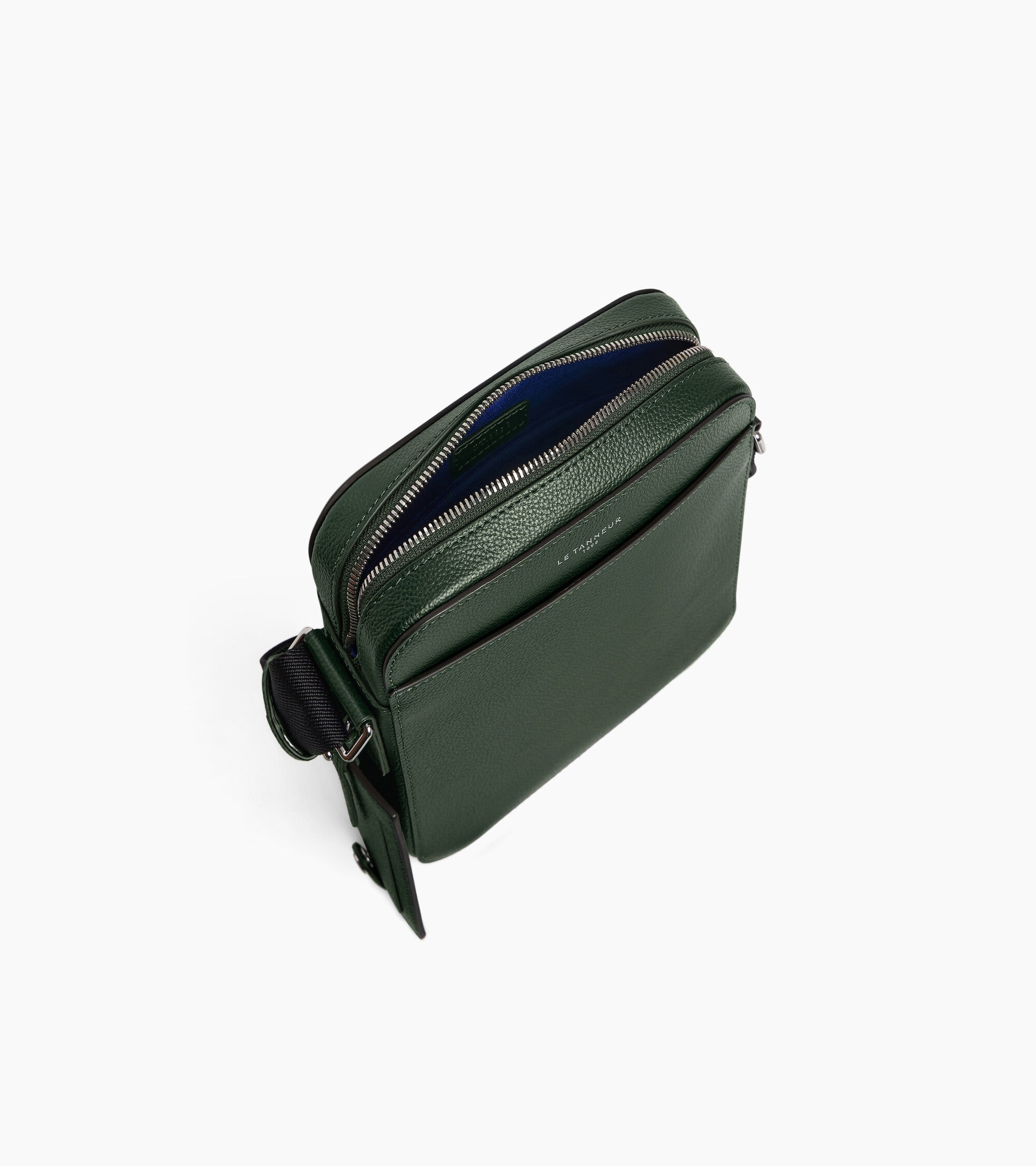 Petite sacoche zippée Emile en cuir grainé