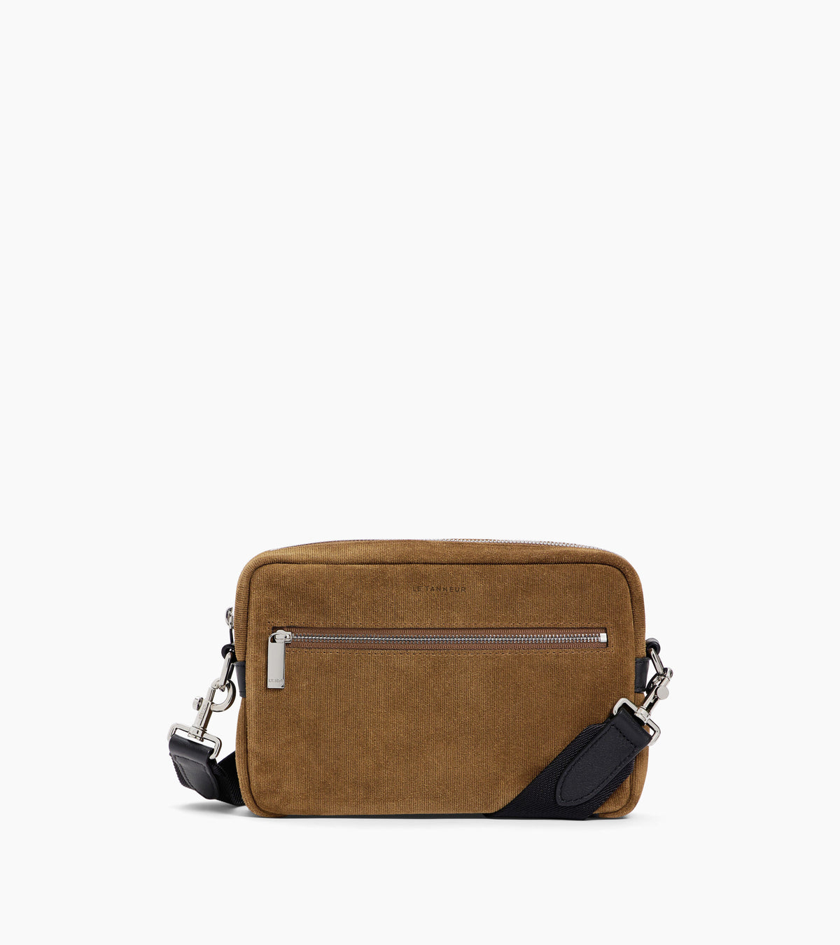 Emile small satchel in embossed suede split leather