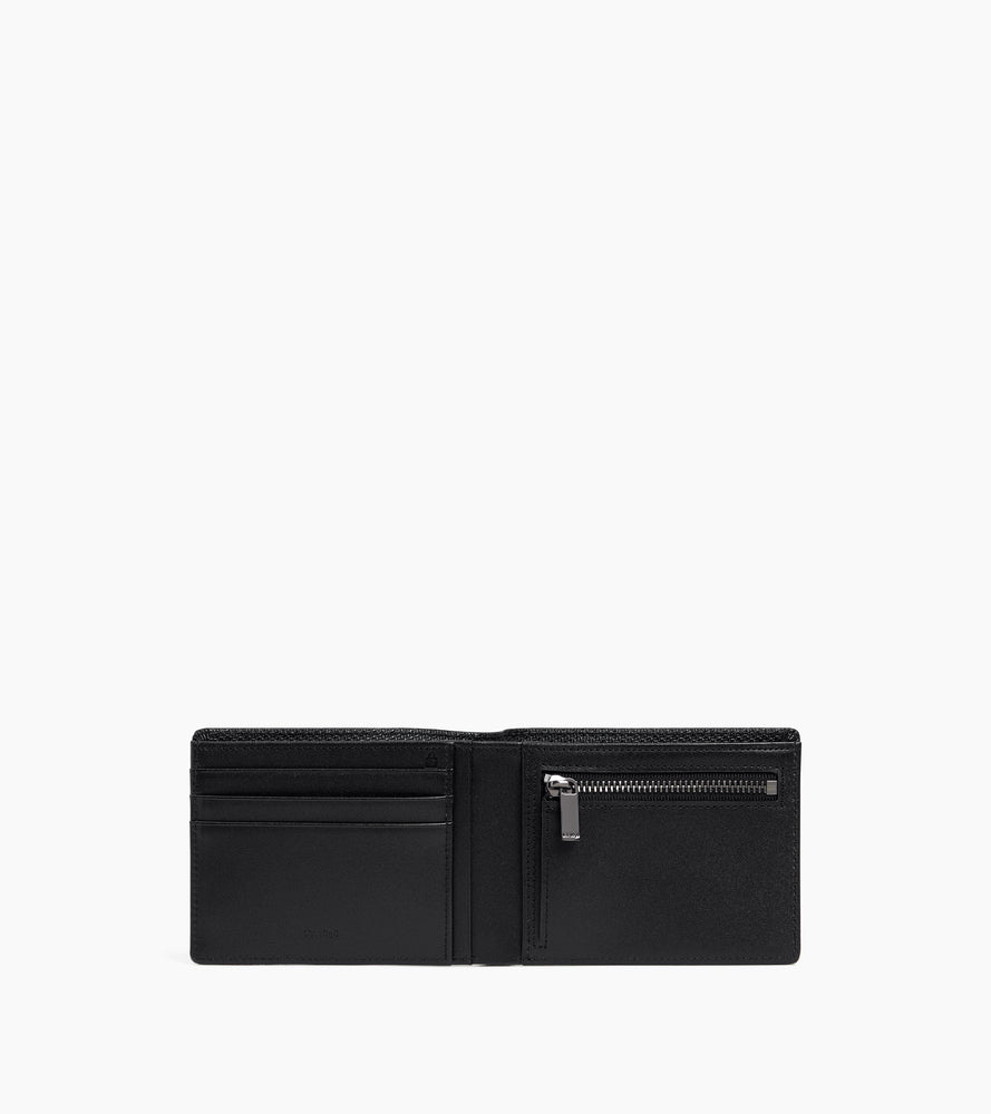 Cartera horizontal Emile con cremallera en cuero con la característica T