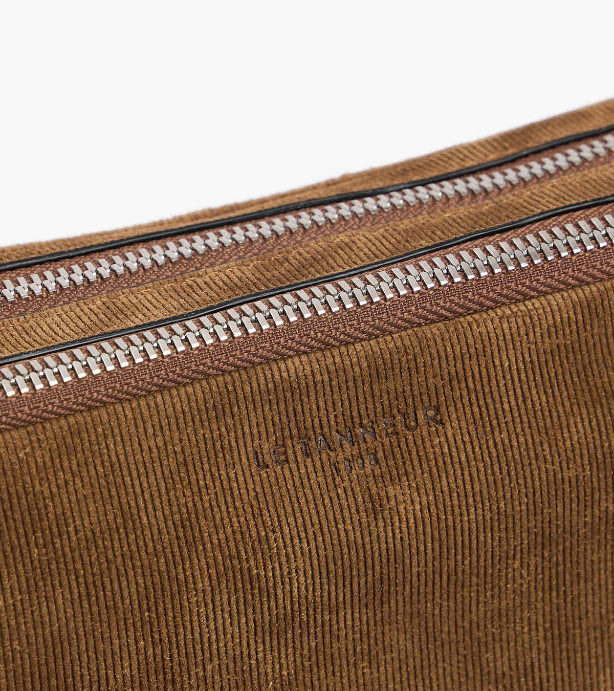 Emile small 2-compartment satchel in embossed suede split leather