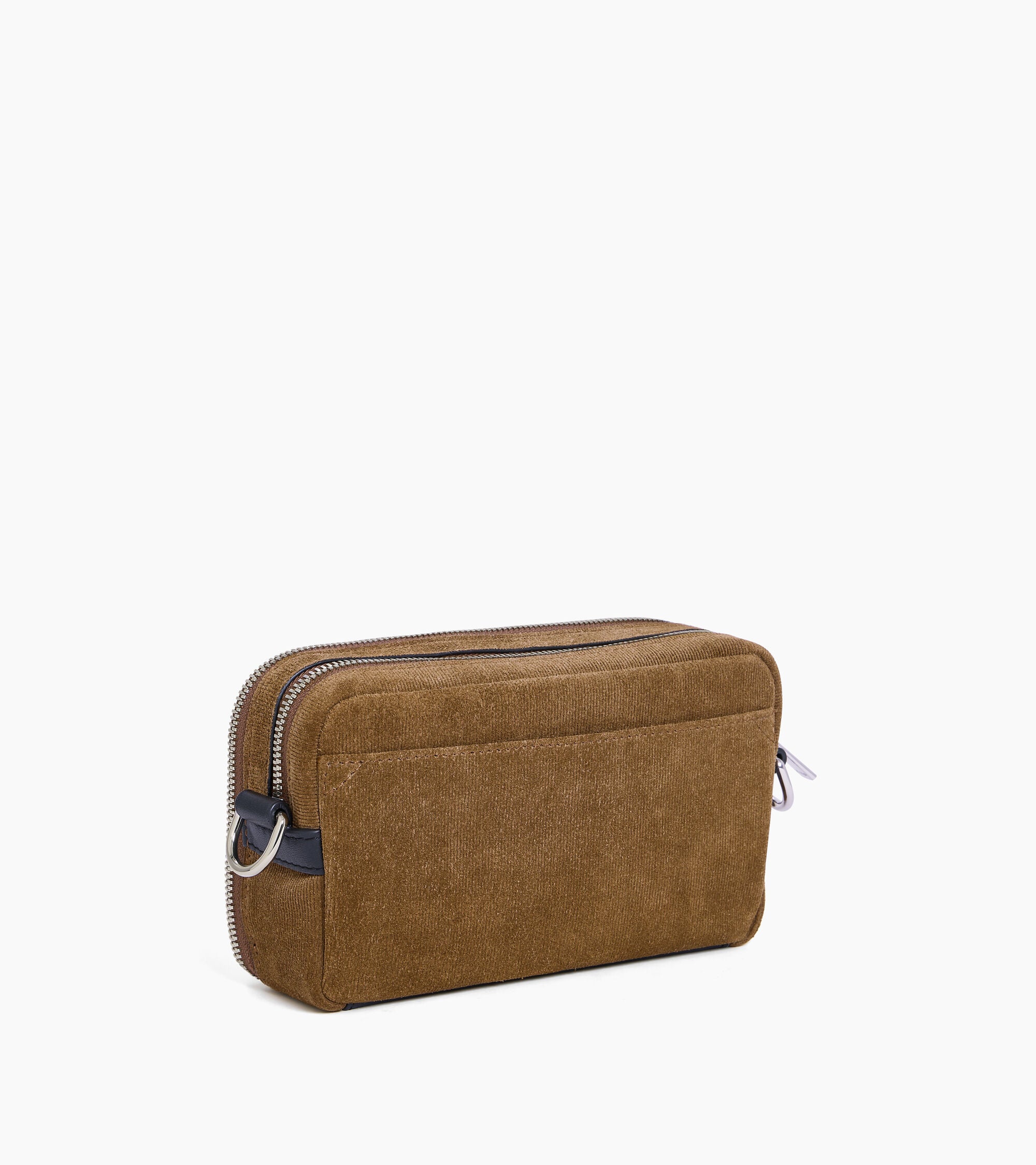 Emile small 2-compartment satchel in embossed suede split leather