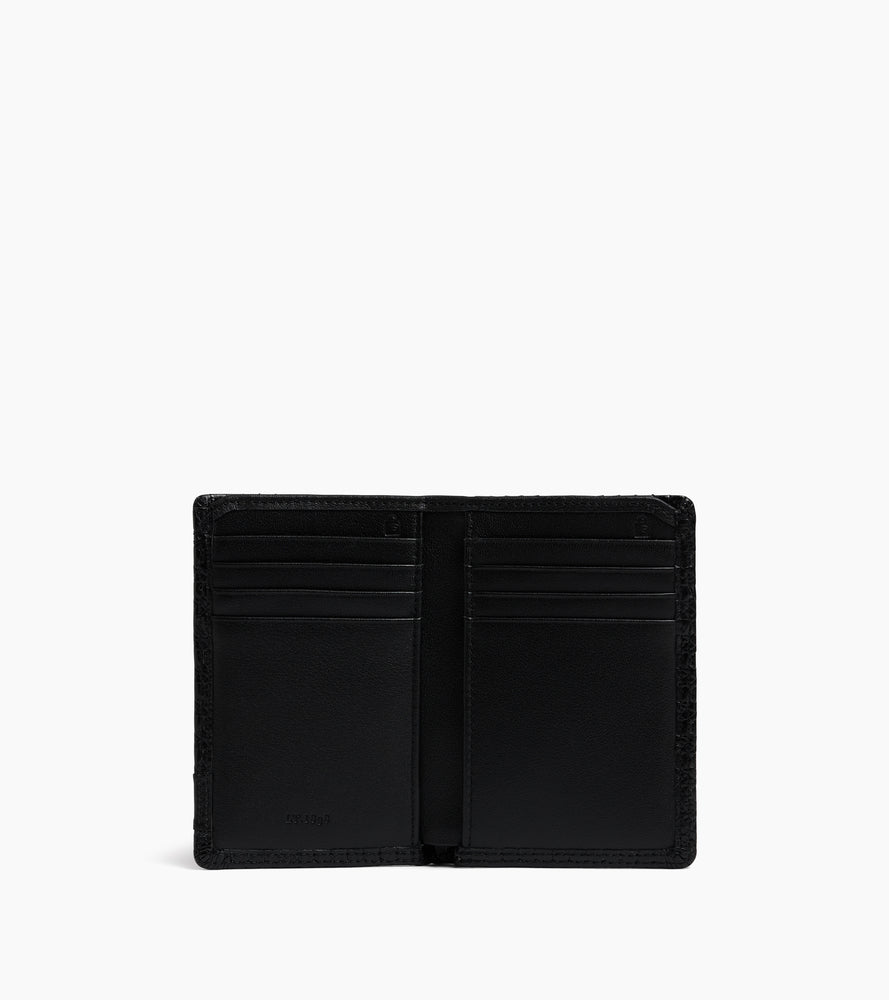 Kartenetui Martin im Hochformat aus geprägtem Leder und Glattleder