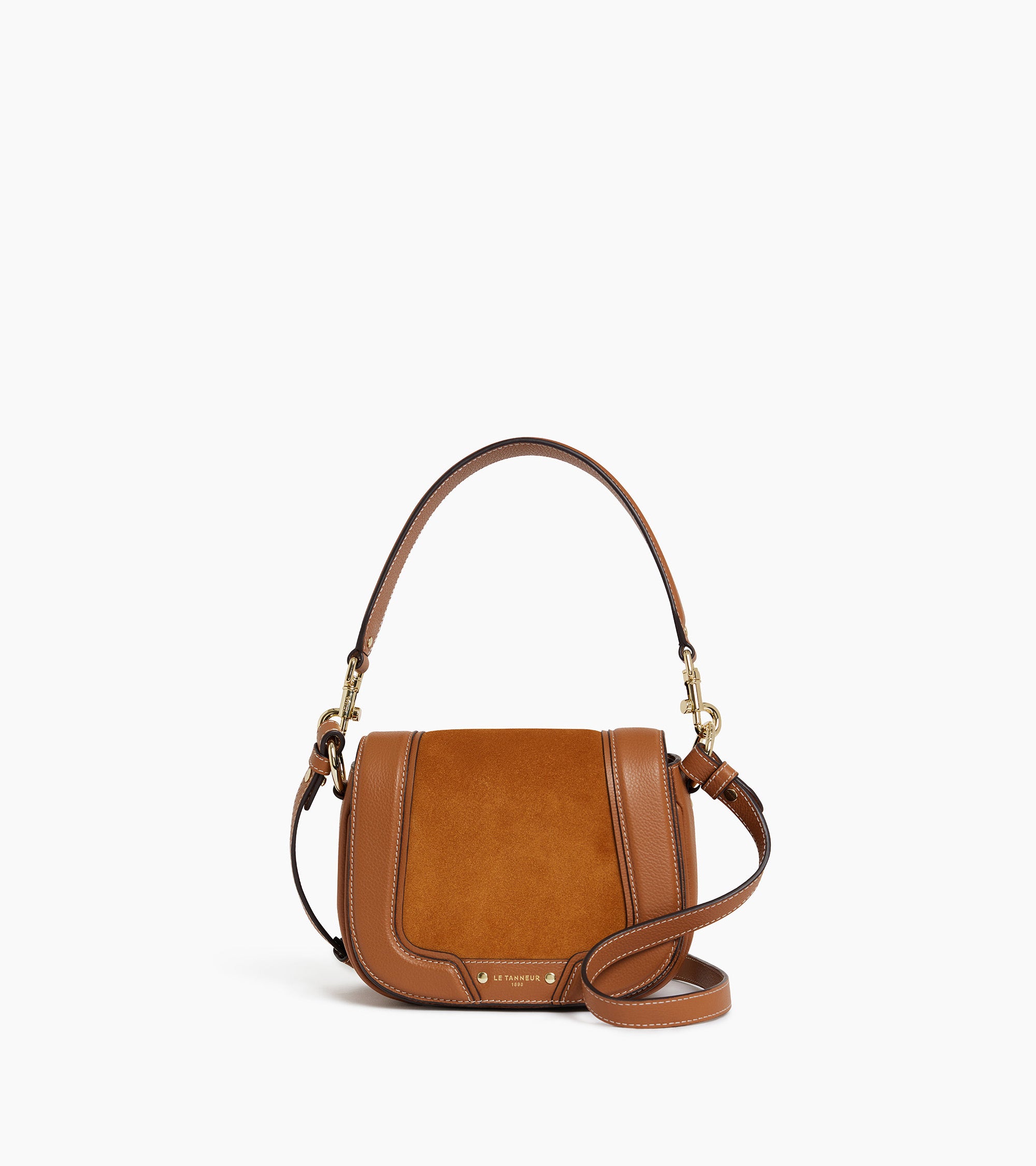 Petit sac à bandoulière Ella en cuir grainé et nubuck