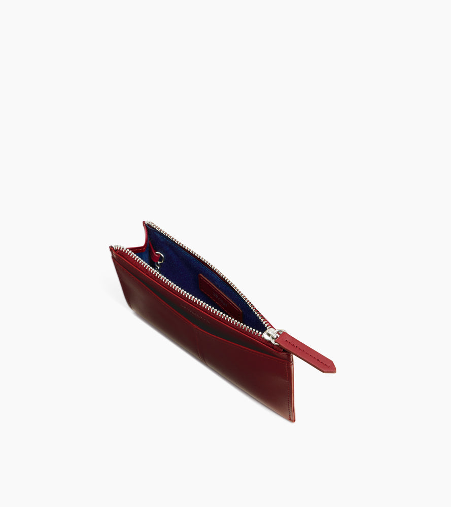 Charlotte zipped key case in smooth leather