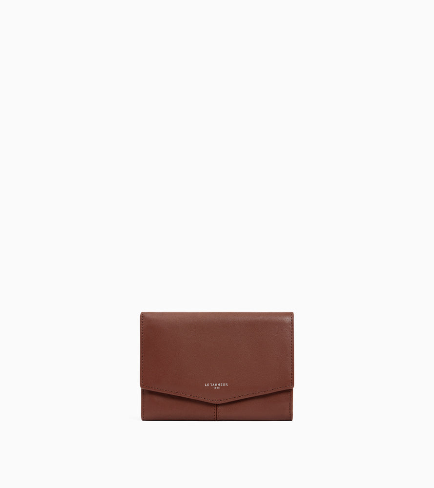 Große Reißverschlussbrieftasche Charlotte aus glattem Leder