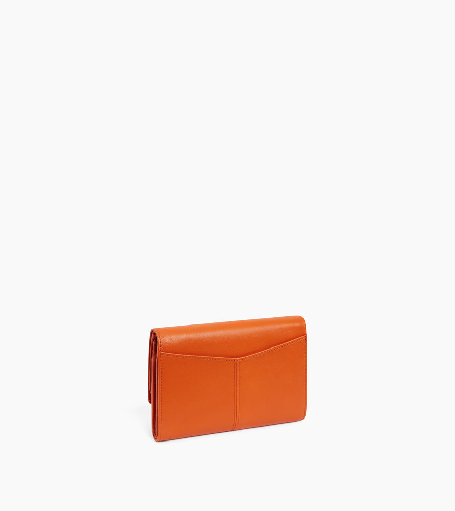 Große Reißverschlussbrieftasche Charlotte aus glattem Leder