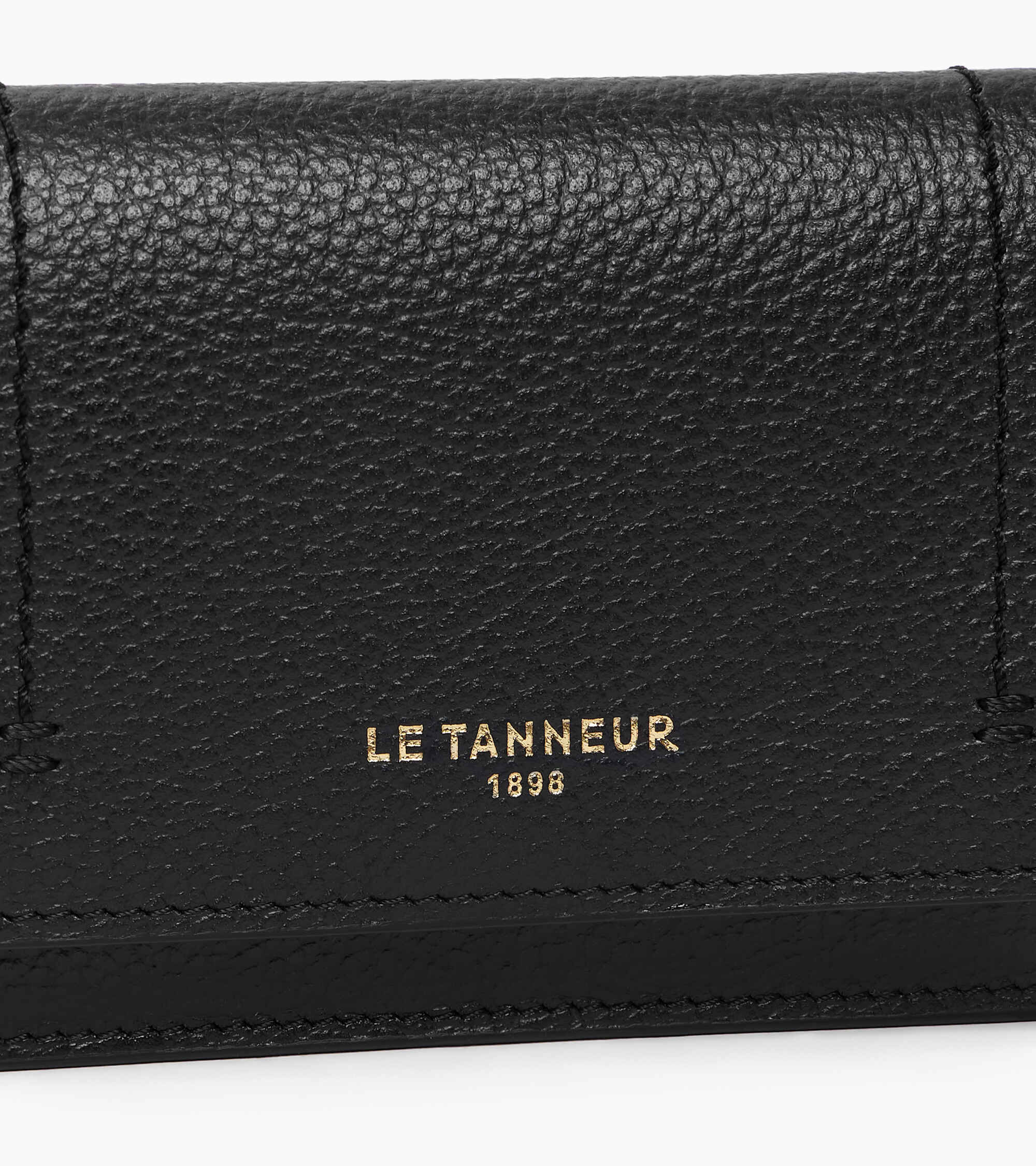 Petit porte cartes à rabat Louison en cuir grainé