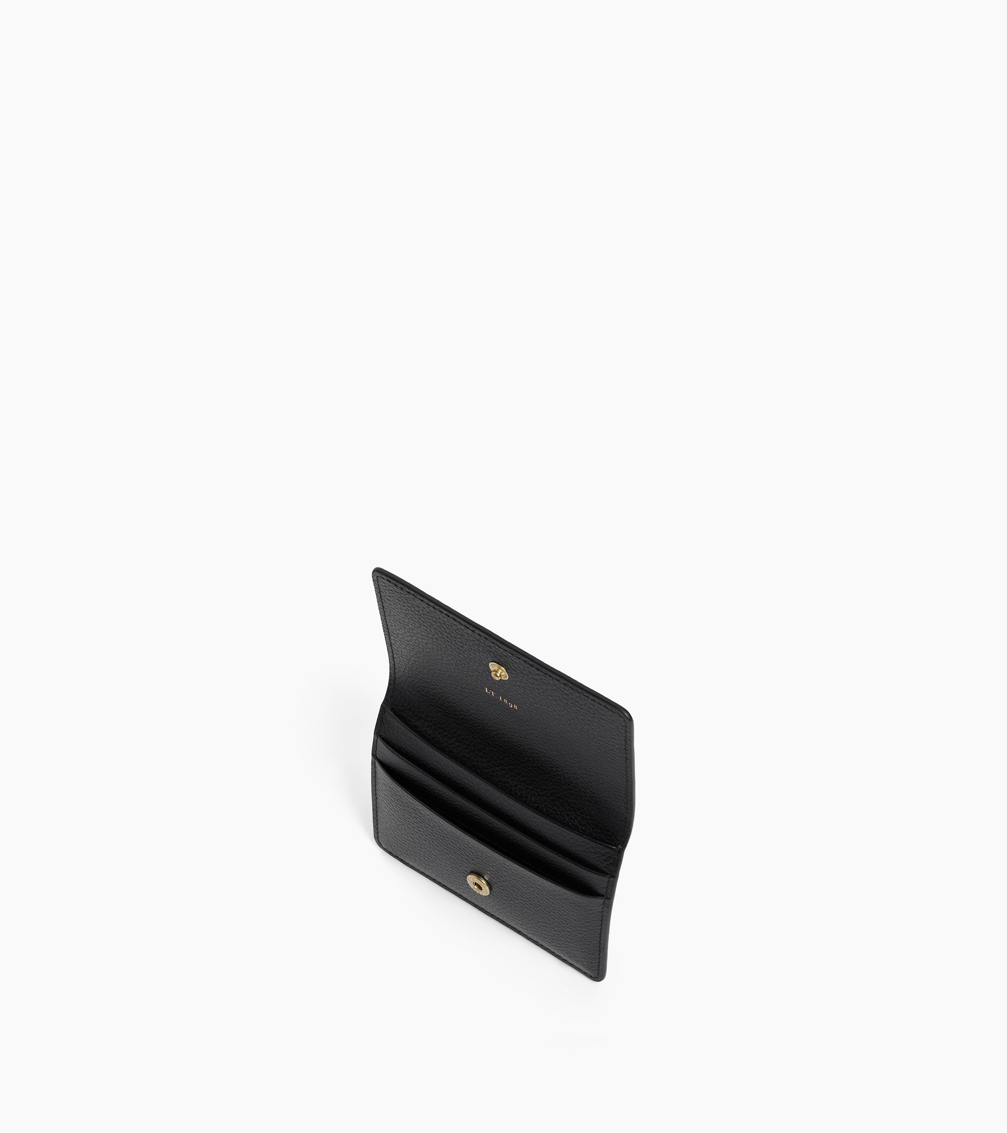 Petit porte cartes à rabat Louison en cuir grainé