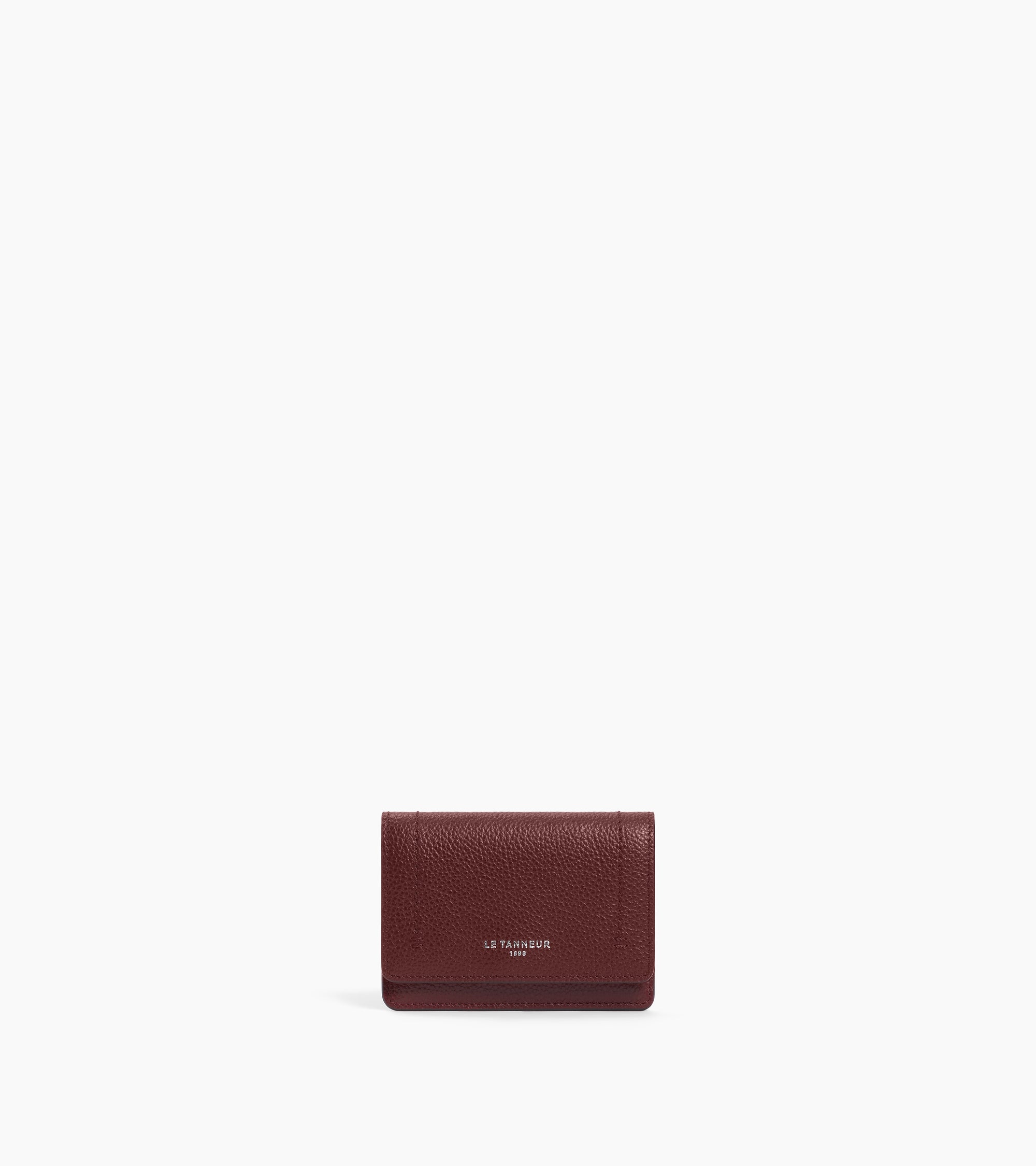 Petit porte cartes à rabat Louison en cuir grainé