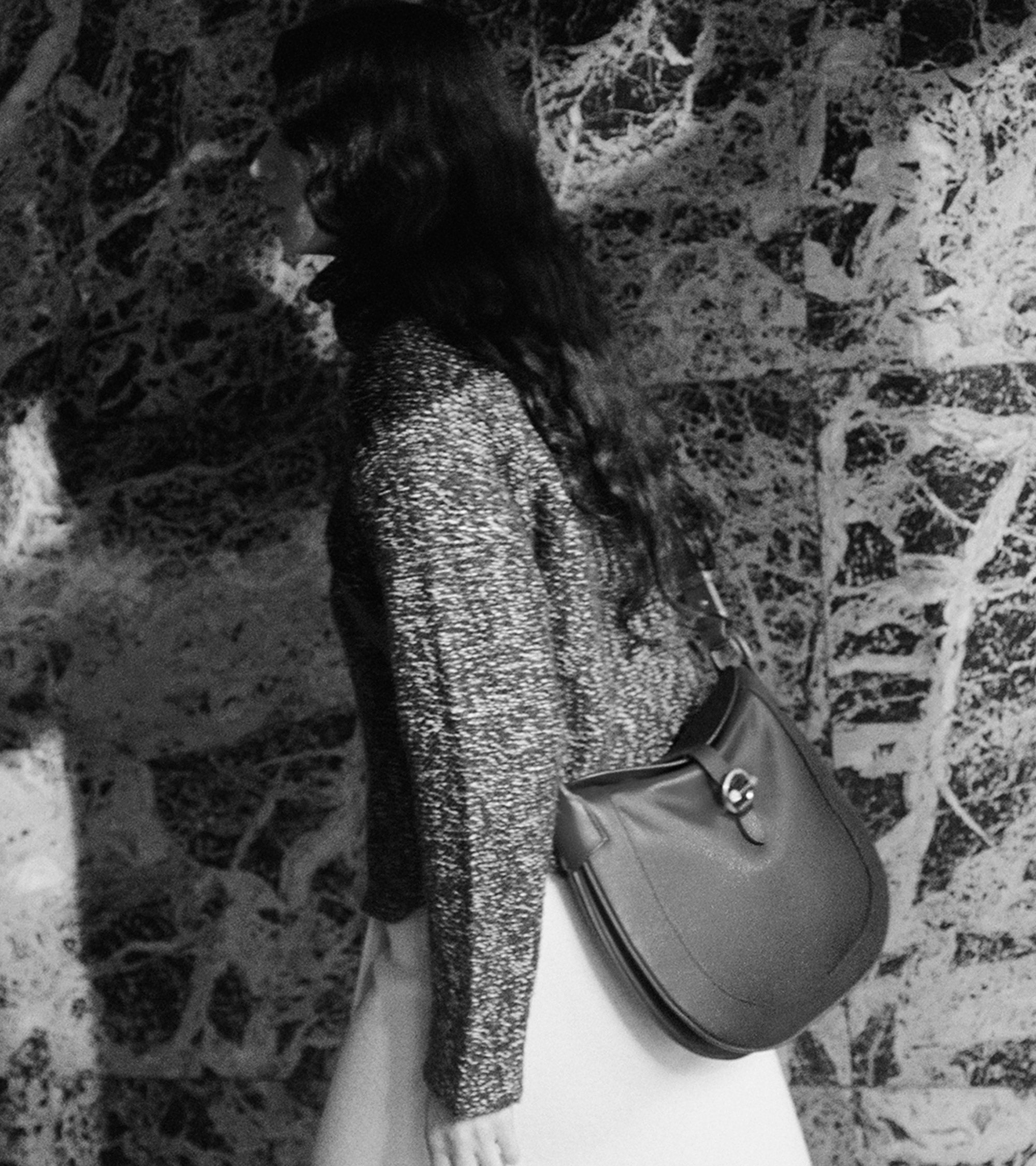 Grand sac bandoulière Pia en cuir lisse