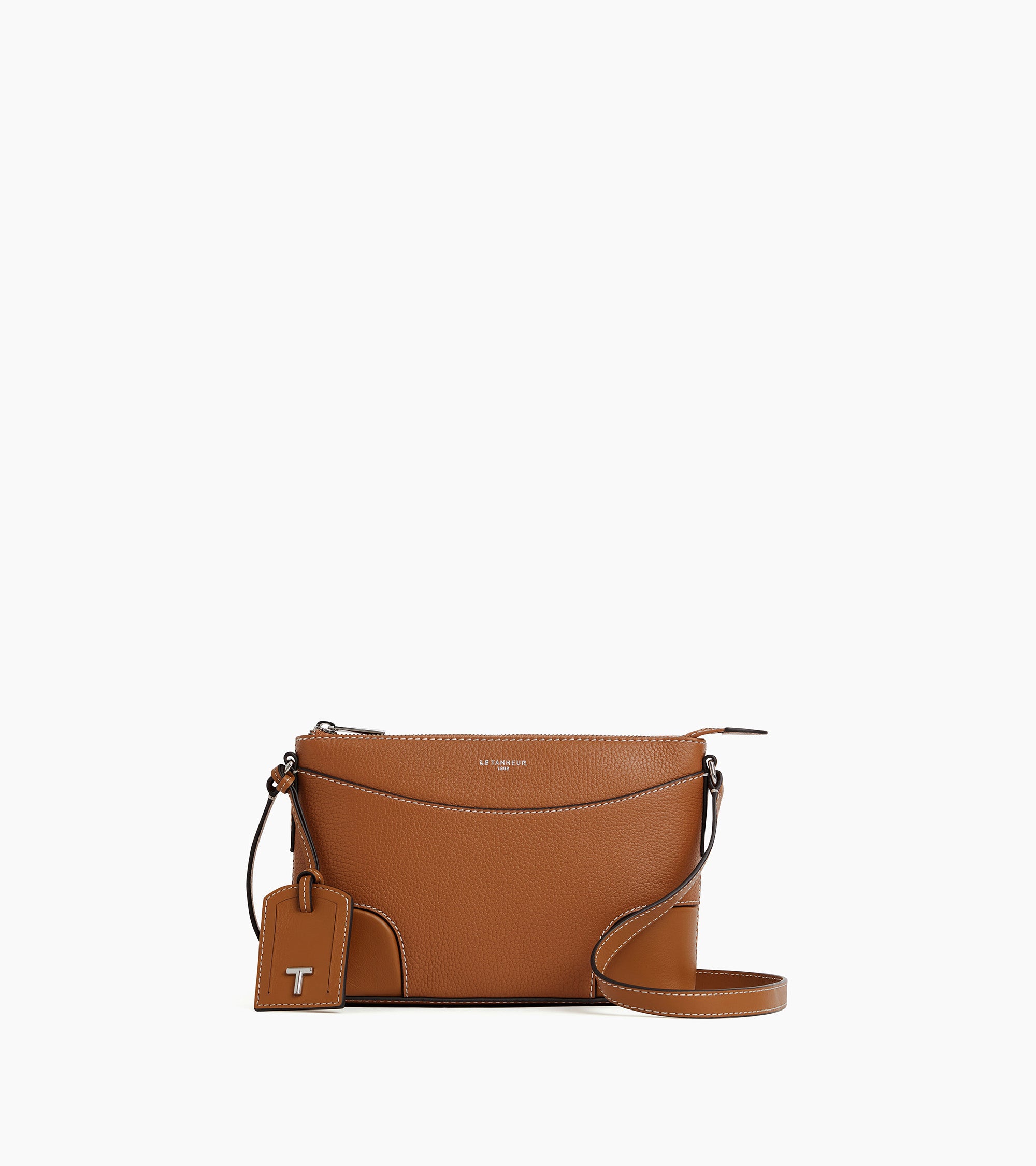 Petit sac bandoulière Romy en cuir grainé et lisse