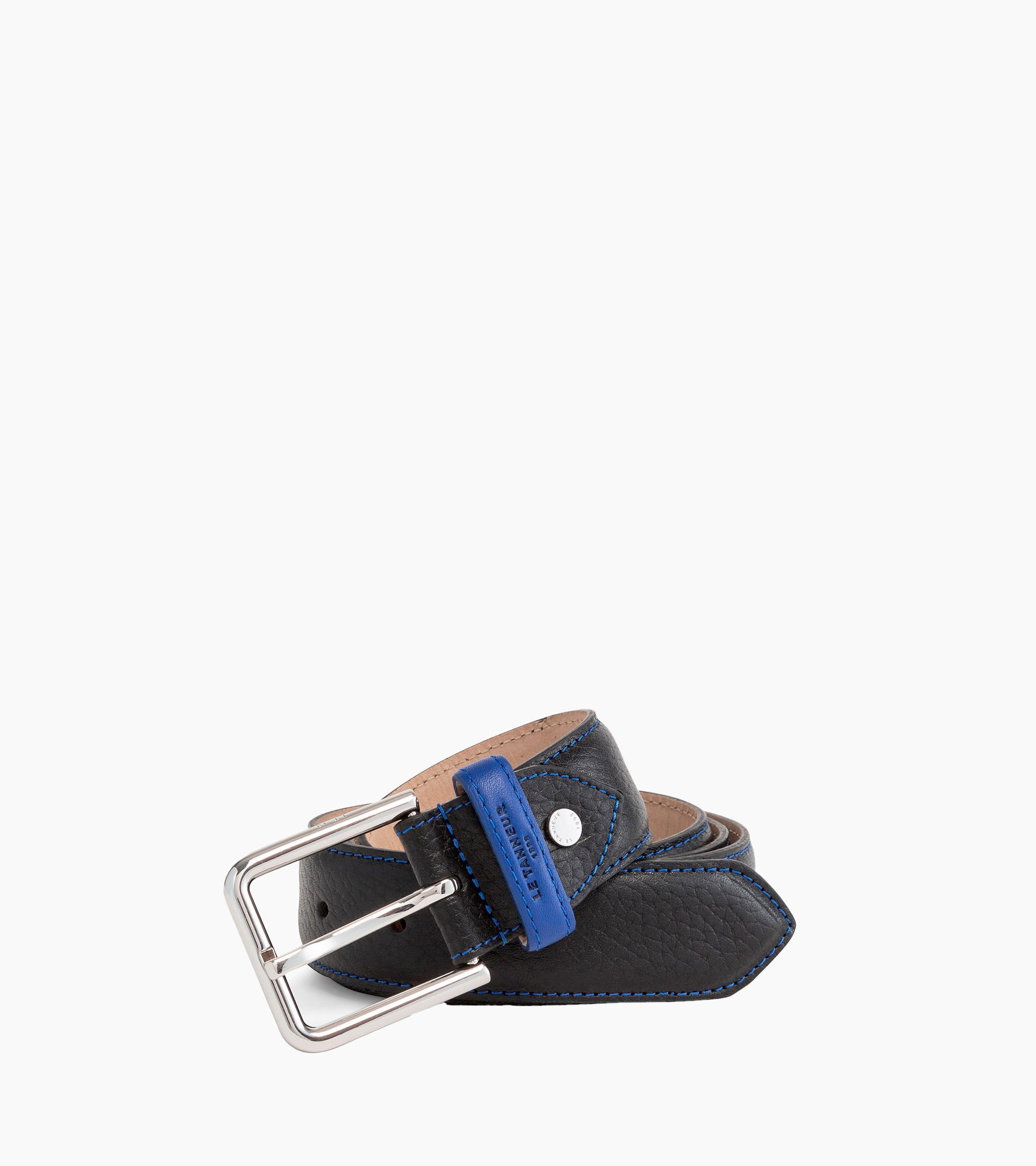 Ceinture homme avec boucle carrée Charles en cuir grainé