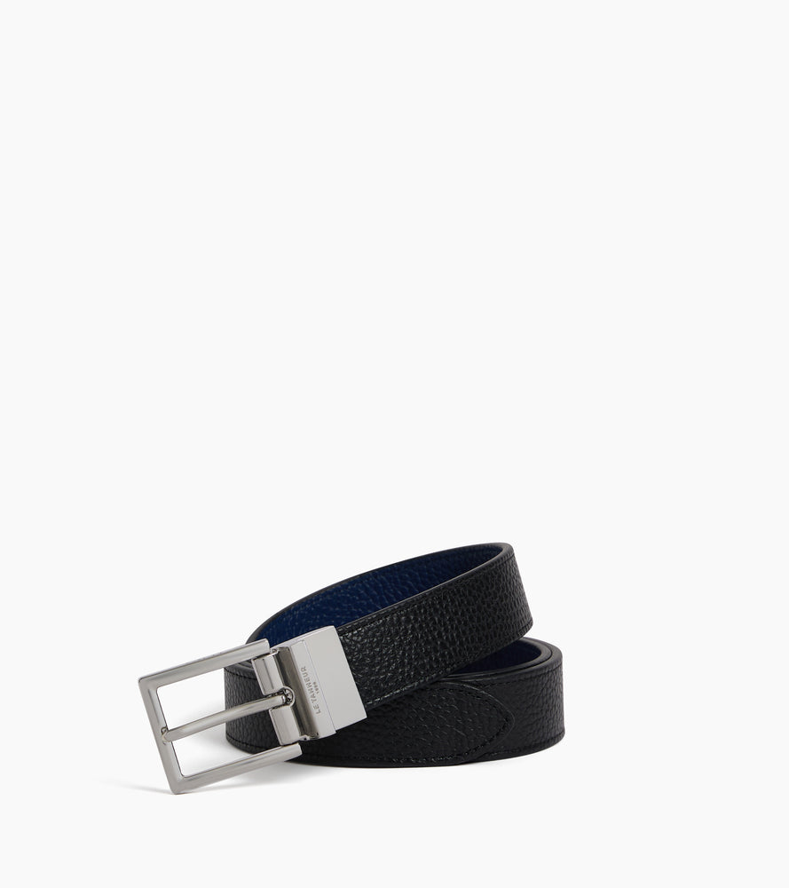 Ceinture réversible homme avec boucle rectangle en cuir grainé